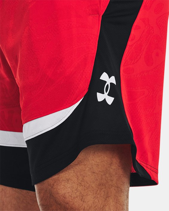 Men's UA Heatwave Hoops Shorts in Red image number 3